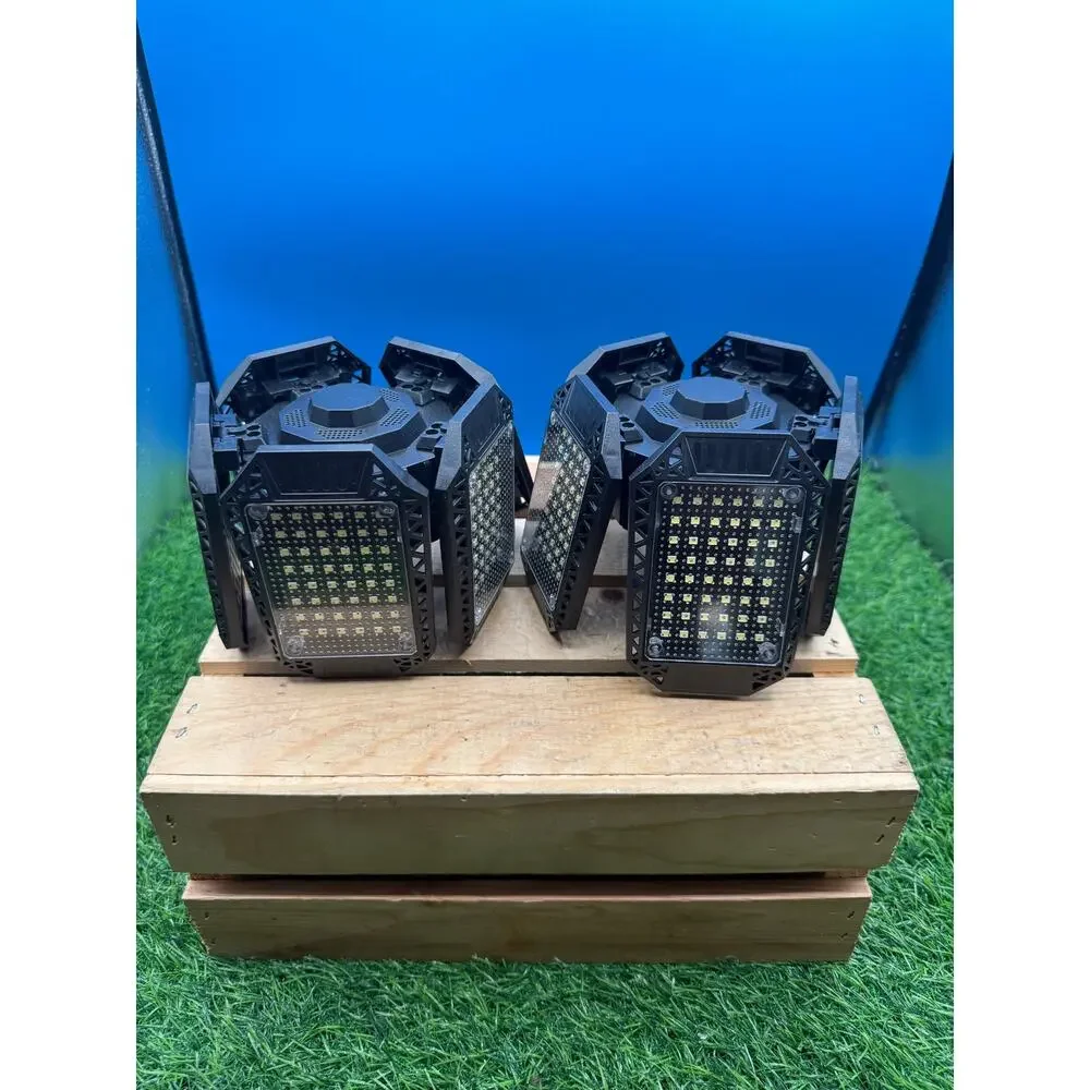 Pair of 6-Panel Deformable LED Garage Lights - 12,000LM - Ultra-Bright